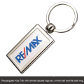 Personalizado metal retangular chave FOB com cúpula decalque (xs-kc0056)